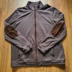 Hugo Boss Men’s XL Brown Zip Up Turtleneck Sweater Knit Pullover B22